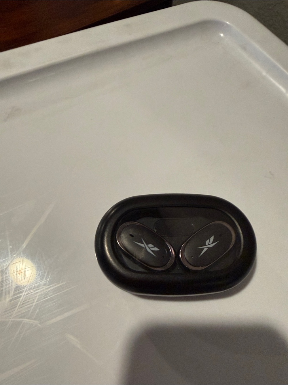 Reebok Black Oval Earbud Charging Case with Printed Logo